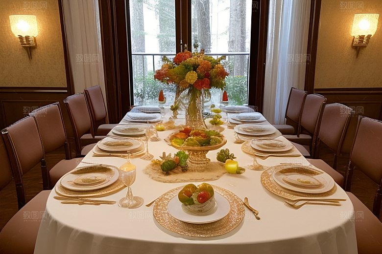 美味佳肴与精美餐具的搭配
