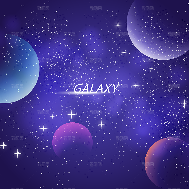 梦幻宇宙星球背景矢量素材