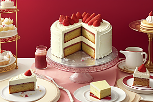 美食艺术中的草莓蛋糕创作灵感