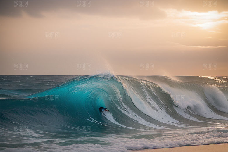 领略海浪翻滚的壮观景象