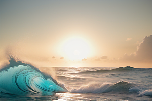 领略海浪翻滚的壮观景象