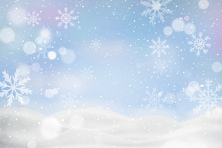 唯美梦幻雪花背景矢量素材