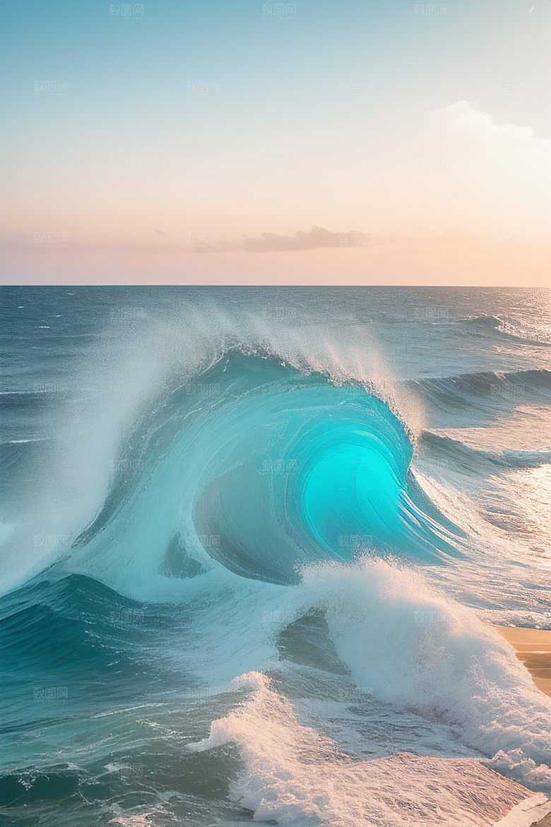 领略海浪翻滚的壮观景象