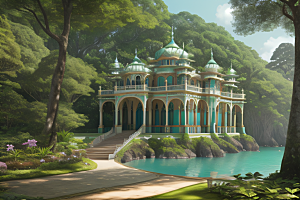 幻景绝美宫殿在海洋和森林中的惊艳呈现