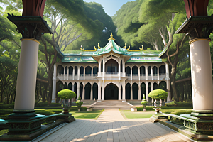 梦幻建筑宫殿与大自然的精致融合