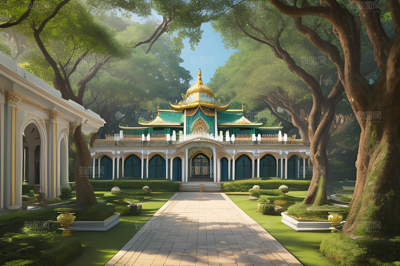 梦幻建筑宫殿与大自然的精致融合