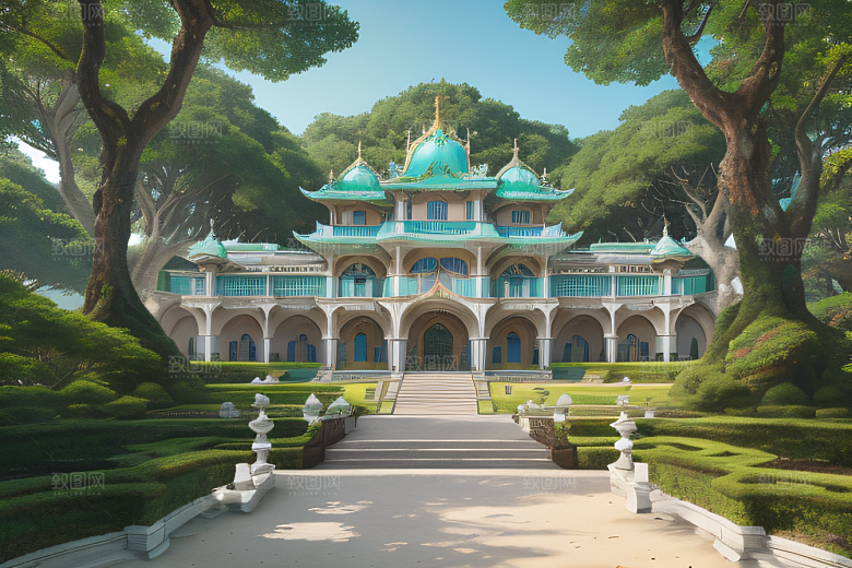 梦幻建筑宫殿与大自然的精致融合