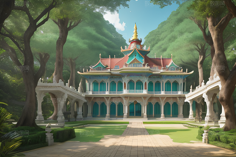 神奇仙境宫殿在海洋和森林中展现魔法