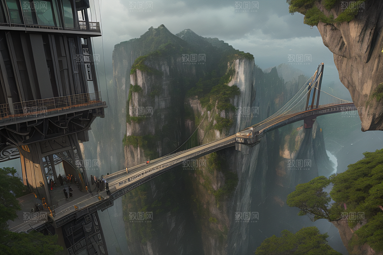 高楼与悬崖的壮丽景色