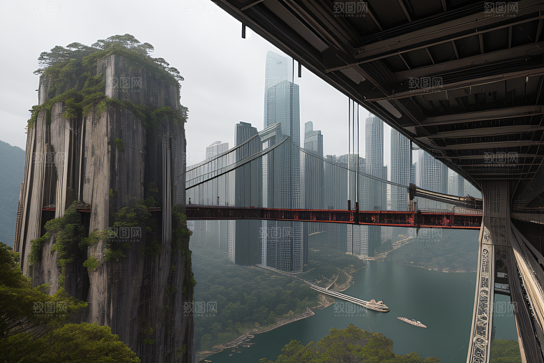 高楼与悬崖的壮丽景色