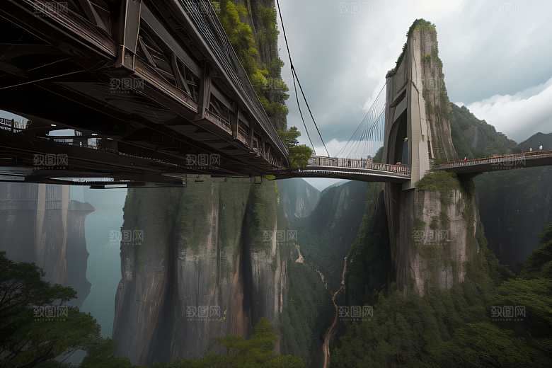 高楼与悬崖的壮丽景色