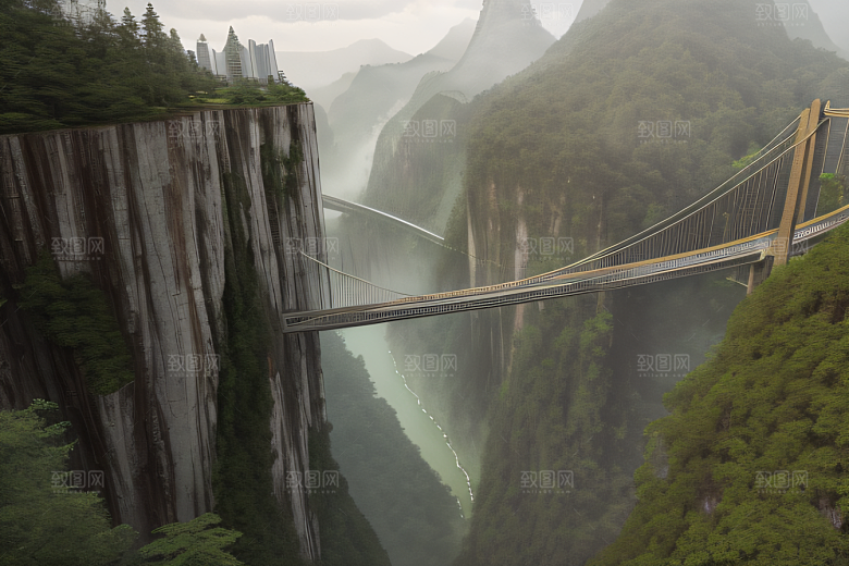 高楼与悬崖的壮丽景色