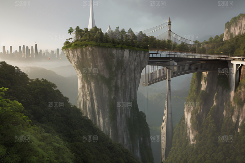 高楼与悬崖的壮丽景色