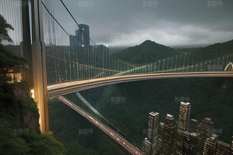 高楼与悬崖的壮丽景色