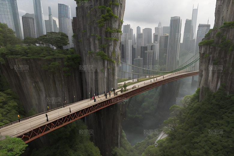 高楼与悬崖的壮丽景色
