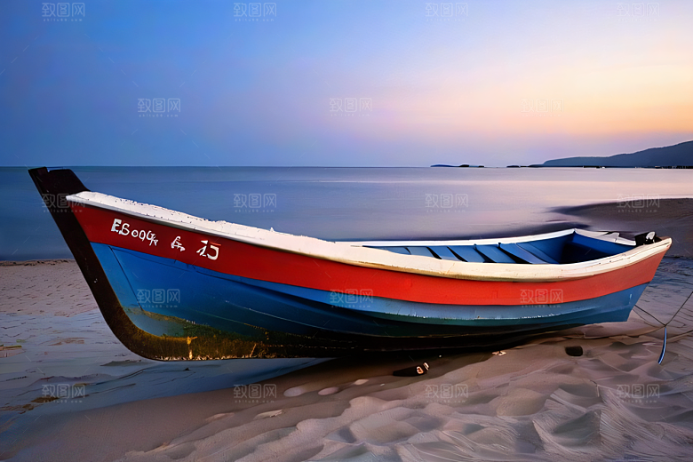 浪漫夜晚的海岸风光