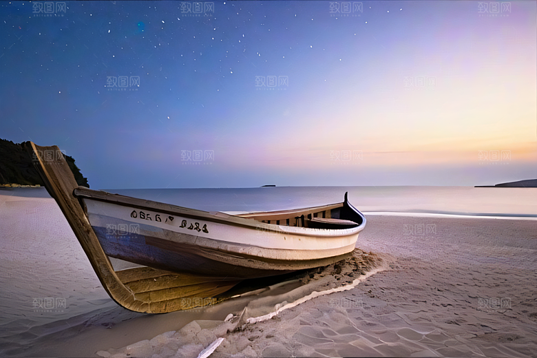 月光下的神秘沙滩美景