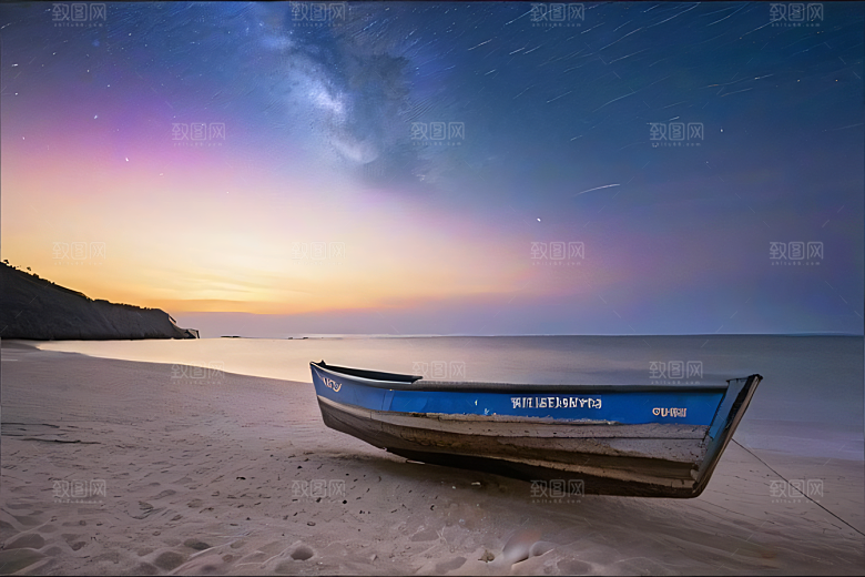 月光下的神秘沙滩美景