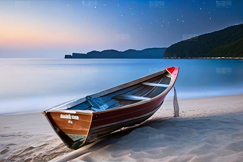 浩渺天空下的海滩
