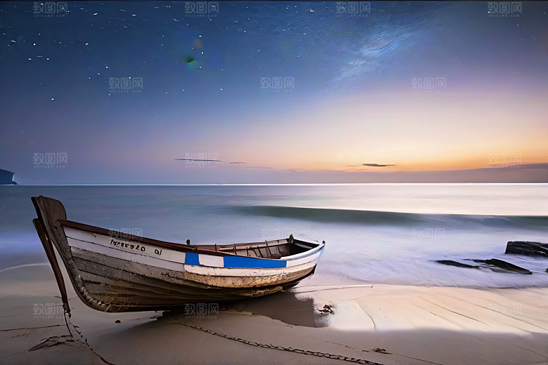 浩渺天空下的海滩