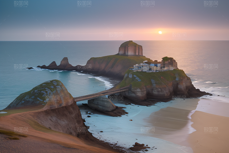 月光下的神秘沙滩美景