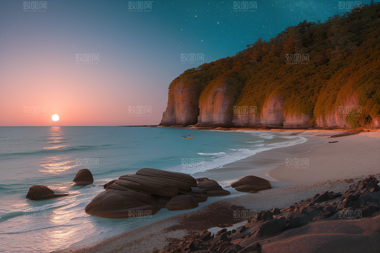 海边的宁静与祥和美景