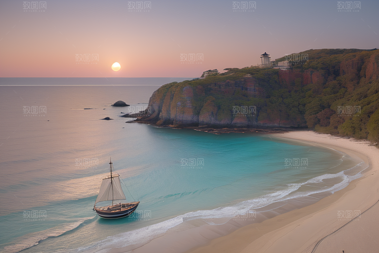 海边的宁静与祥和美景