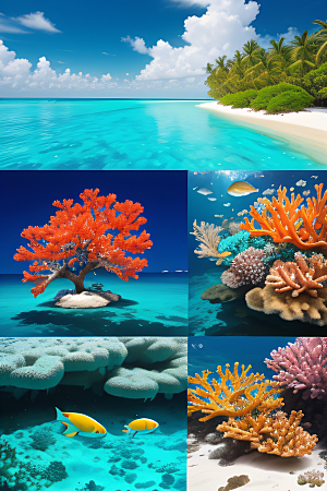 靠近自然马尔代夫的热带植物与动物