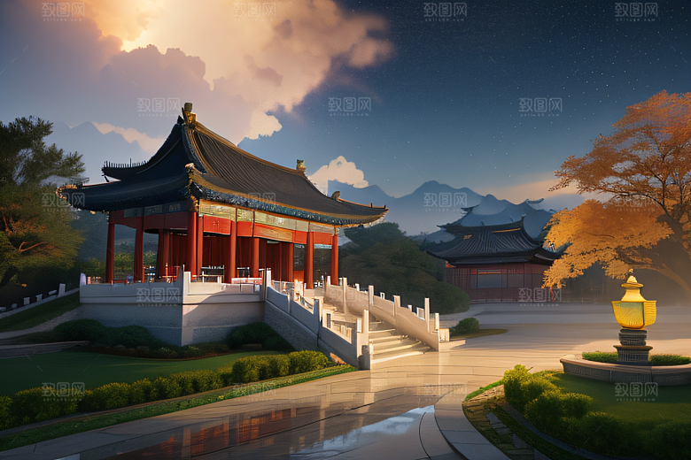 神话中国宫殿仙境童话