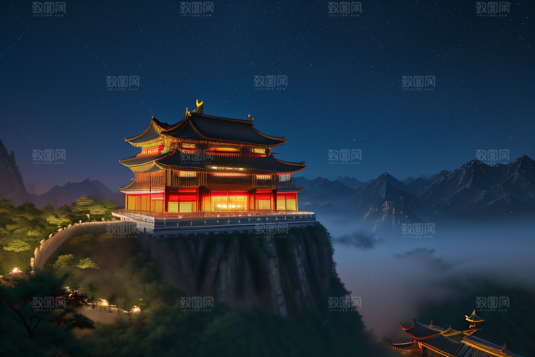 中国风幻想梦幻白玫瑰
