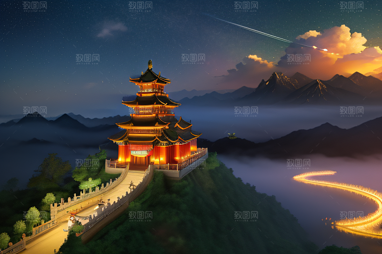 中国风幻想梦幻白玫瑰