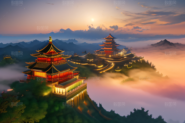 中国风幻想梦幻白玫瑰