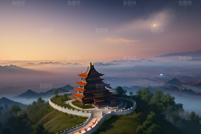 中国风幻想梦幻白玫瑰