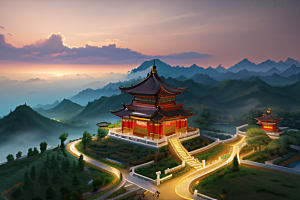 璀璨路连宫殿星空绚烂