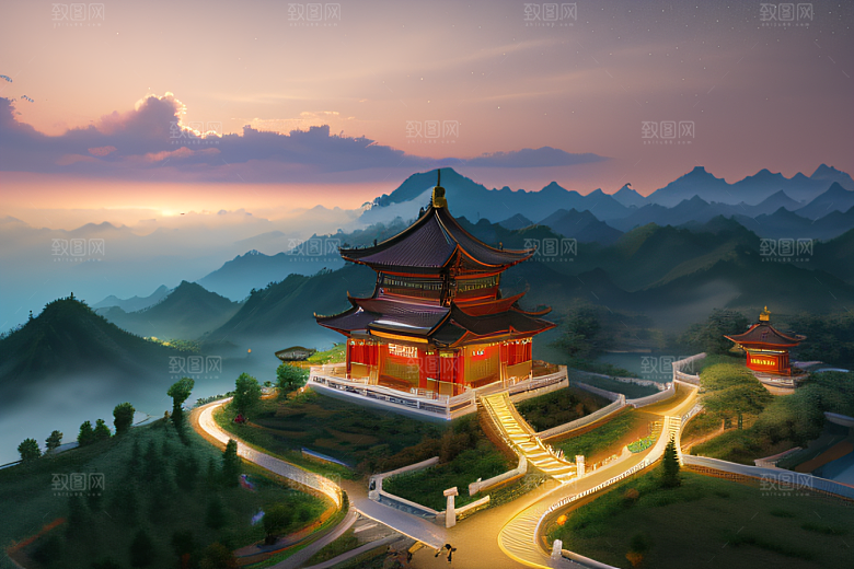 璀璨路连宫殿星空绚烂
