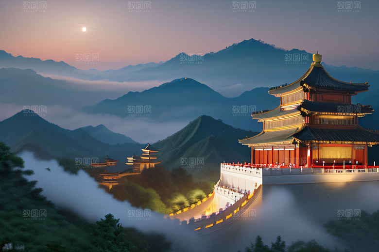 神话宫殿连绵龙凤飞舞