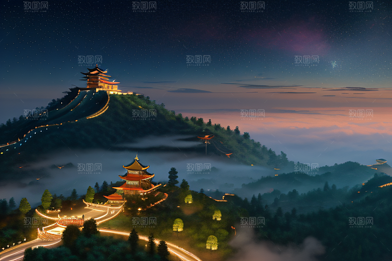 神话宫殿连绵龙凤飞舞