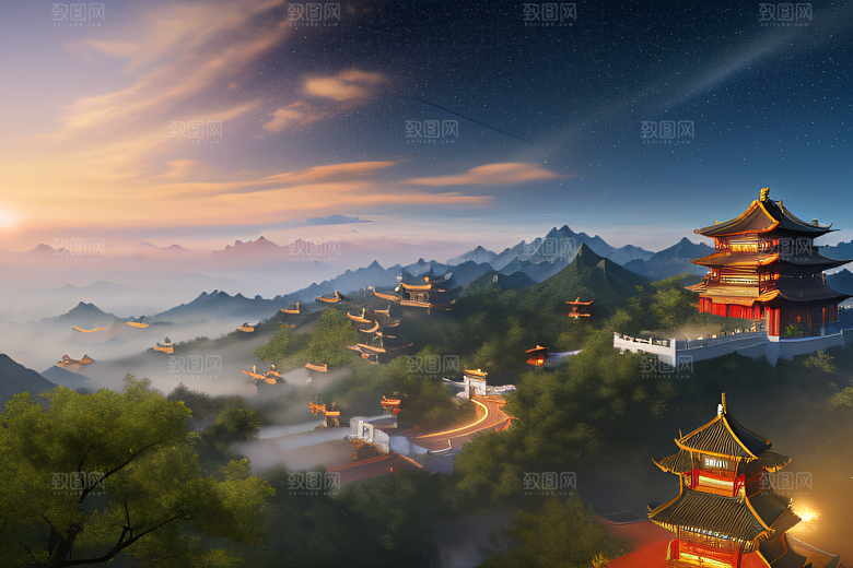 神话宫殿连绵龙凤飞舞