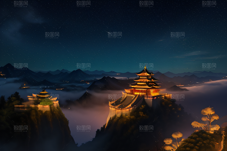 神话宫殿连绵龙凤飞舞
