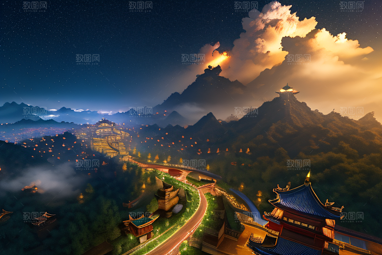 梦幻宫殿连绵白玫瑰环绕