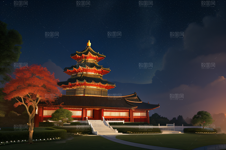中国风仙境CG渲染繁星闪耀