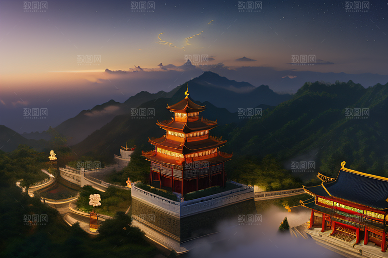 中国风仙境CG渲染繁星闪耀