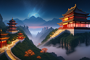 中国风仙境CG渲染繁星闪耀