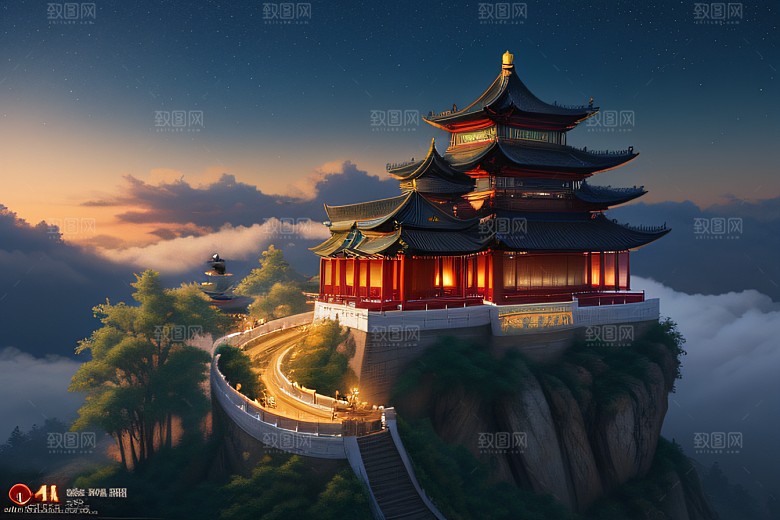 中国风仙境CG渲染繁星闪耀