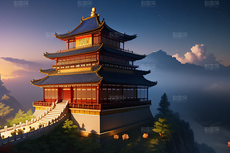 中国风仙境CG渲染繁星闪耀