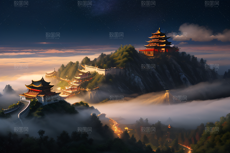 中国风仙境CG渲染繁星闪耀