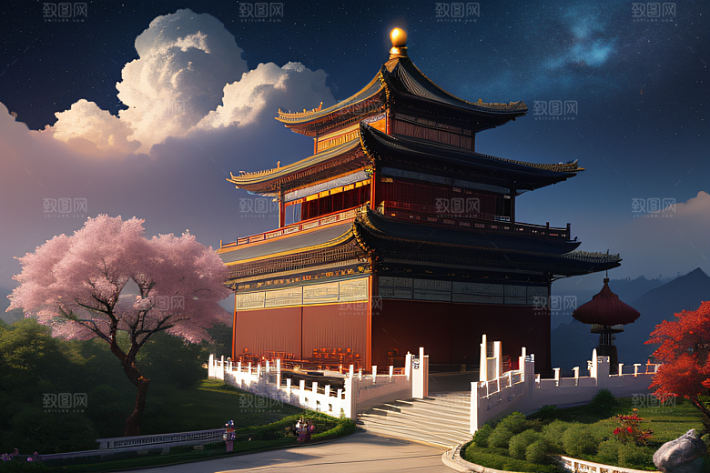 超高清细节中国风幻想