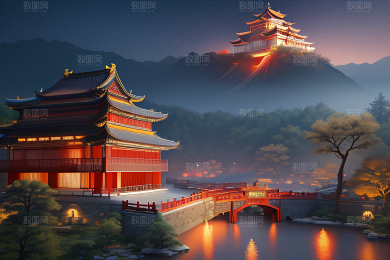 超高清细节中国风幻想