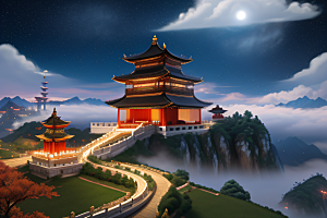 超高清细节中国风幻想