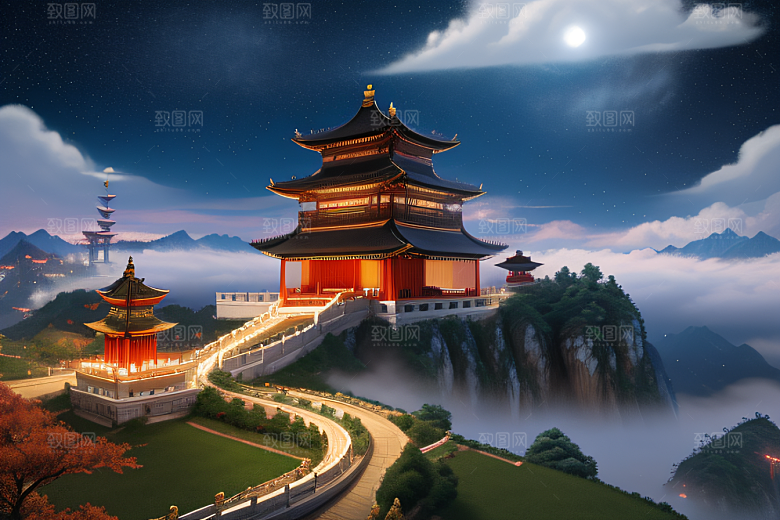 超高清细节中国风幻想